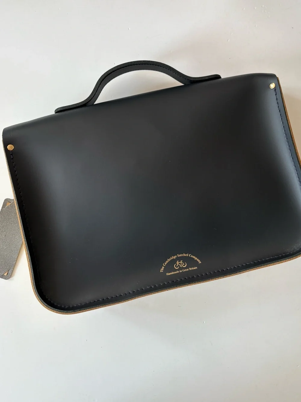 The Cambridge Satchel Co. || Tri-Color Batchel Briefcase Navy Indian Gold NWT